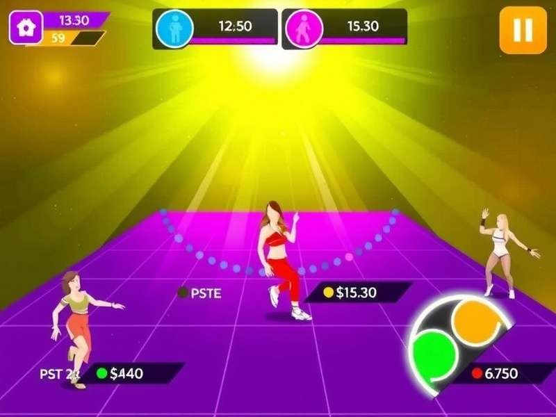 Dance Dynamo Delight gameplay screenshot showing colorful interface